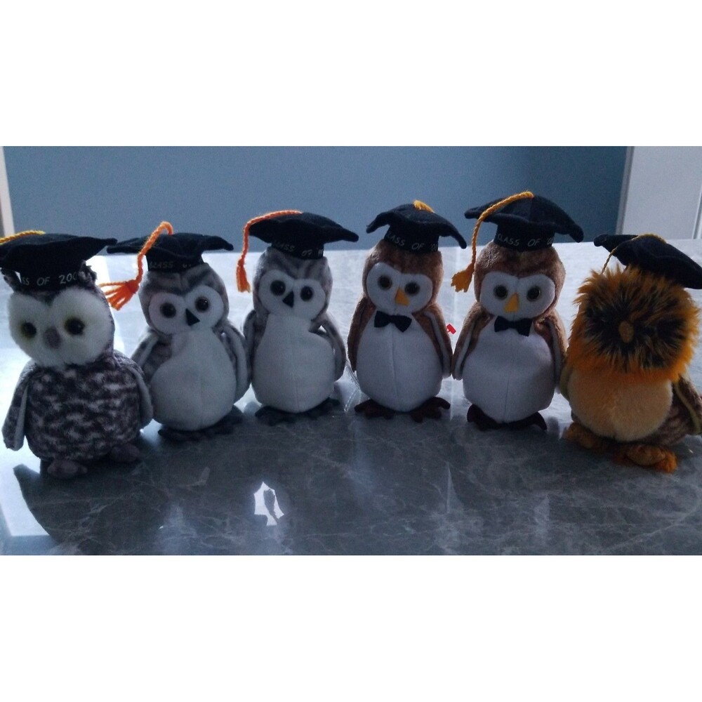Collection of Ty Beanie Babies Graduation Owls nwt
